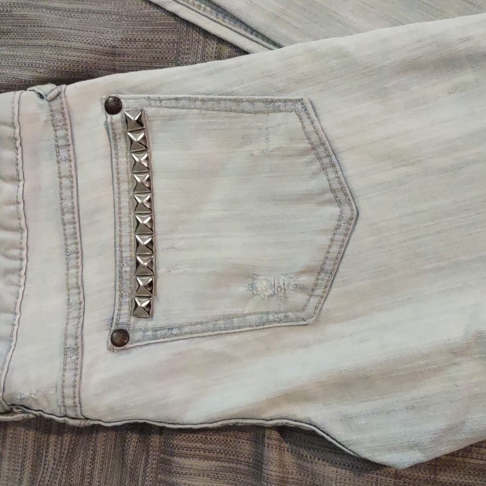 Free People Light Wash Skinny Jeans Lightly Distressed  Size 30 - Picture 4 of 8